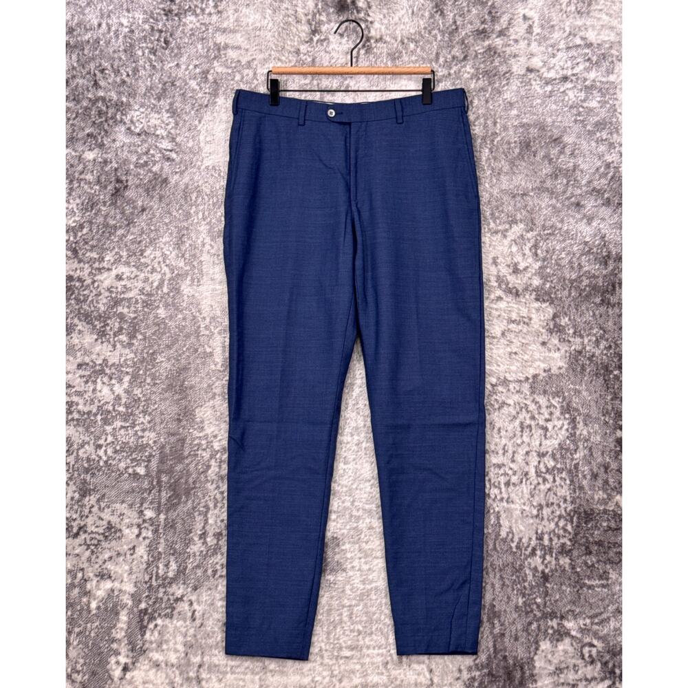 Suitsupply Dress Pants 34 x 31 Mens Brescia Slim Fit 100% Wool Blue
